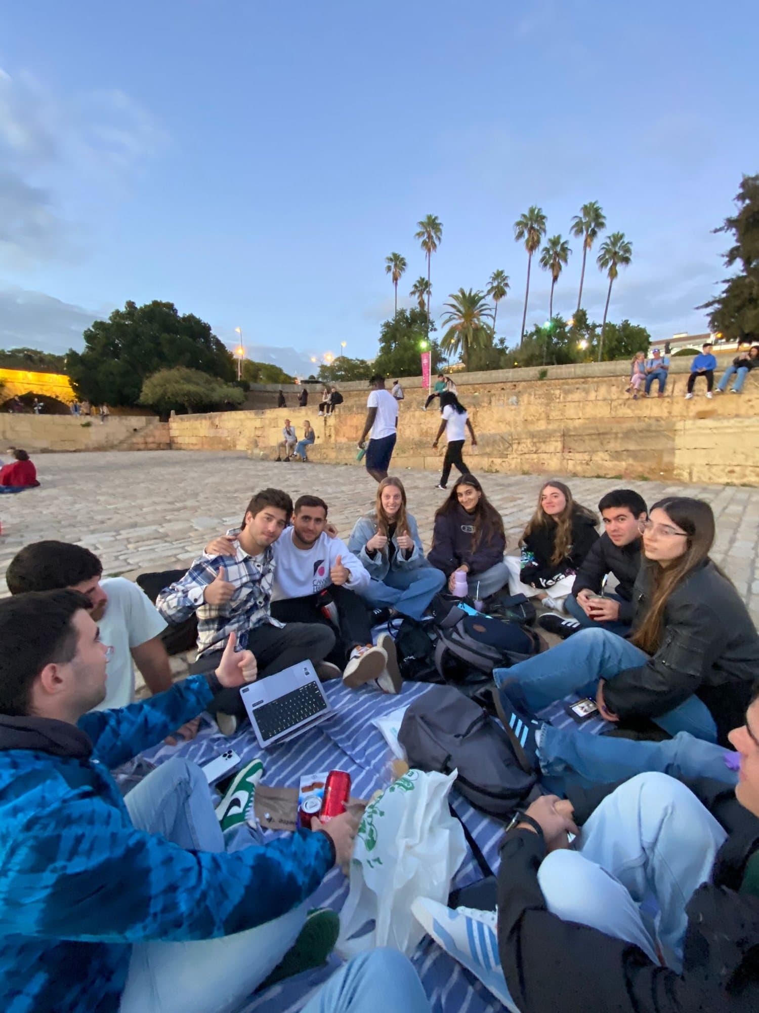 Picnic with exchange friends by the river